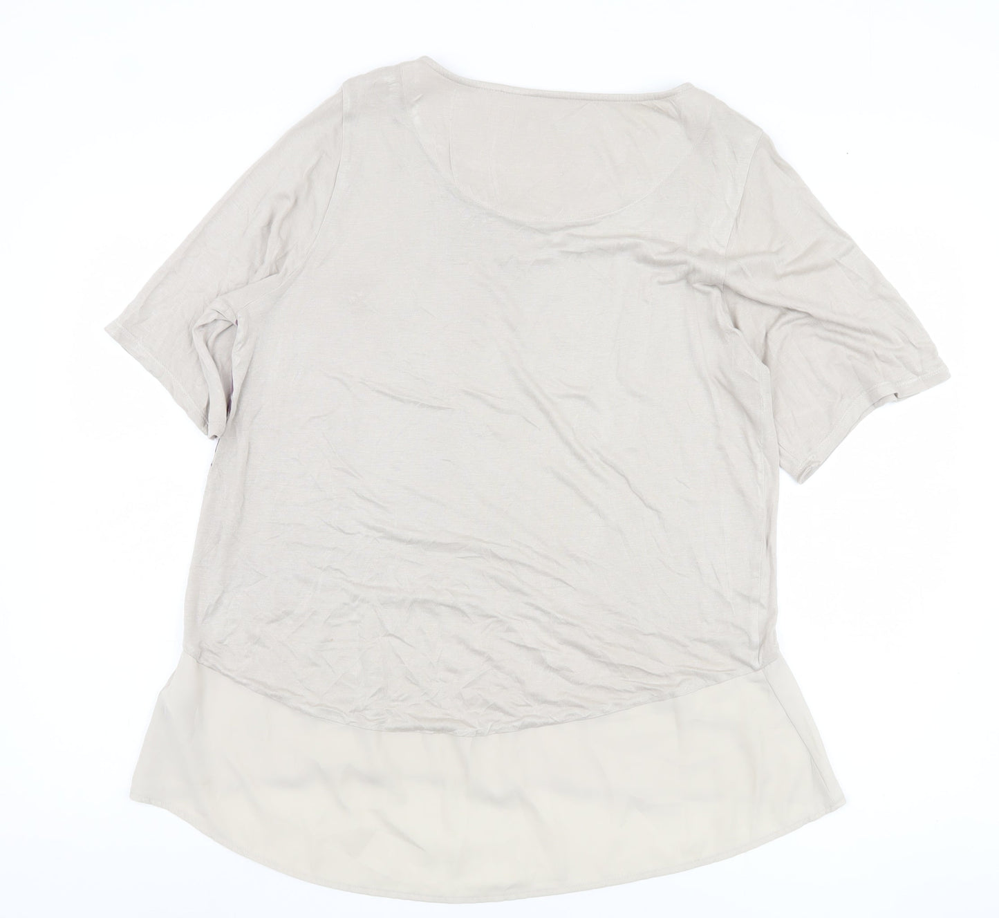 Womens UK Size 16 Marks and Spencer Beige Basic T-Shirt