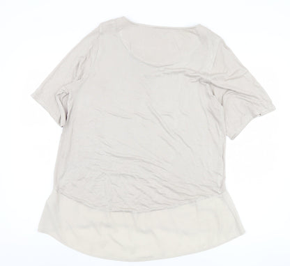 Womens UK Size 16 Marks and Spencer Beige Basic T-Shirt