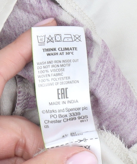 Womens UK Size 16 Marks and Spencer Beige Basic T-Shirt