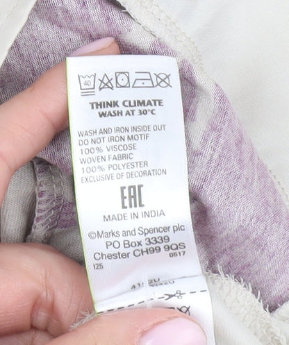 Womens UK Size 16 Marks and Spencer Beige Basic T-Shirt