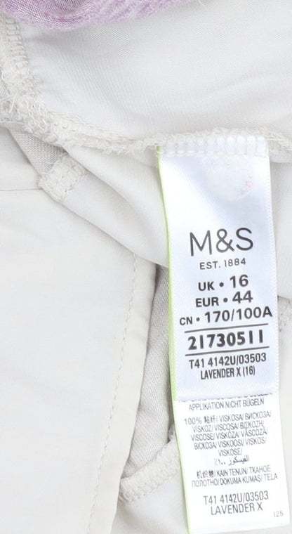 Womens UK Size 16 Marks and Spencer Beige Basic T-Shirt