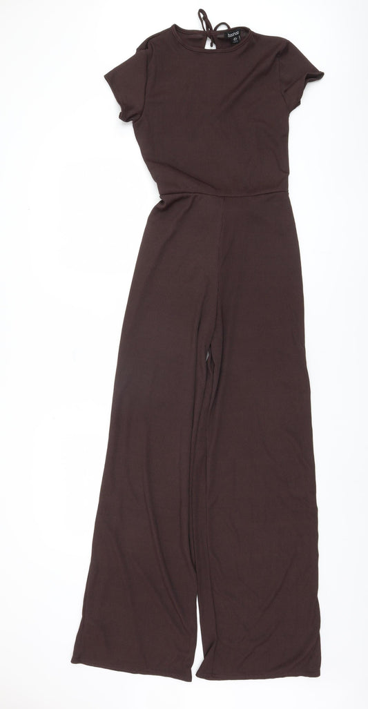 Boohoo Brown Women's Wide-Leg Jumpsuit UK 8