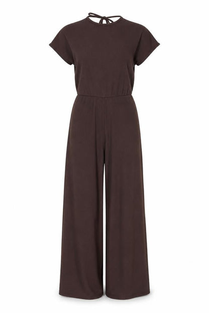 Womens UK Size 8 Boohoo One-Piece Brown Jumpsuit