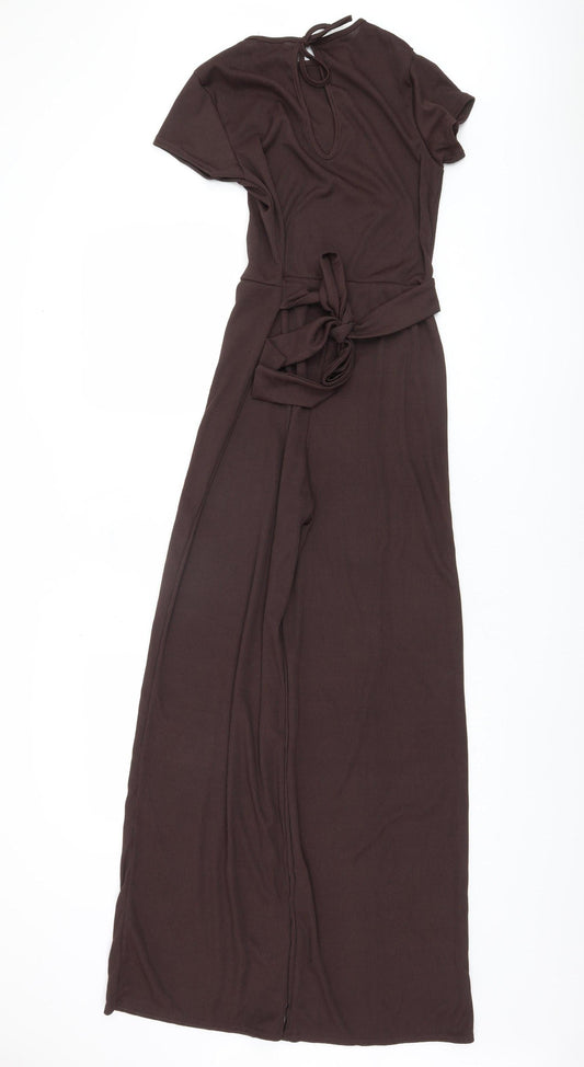 Boohoo Brown Women's Wide-Leg Jumpsuit UK 8
