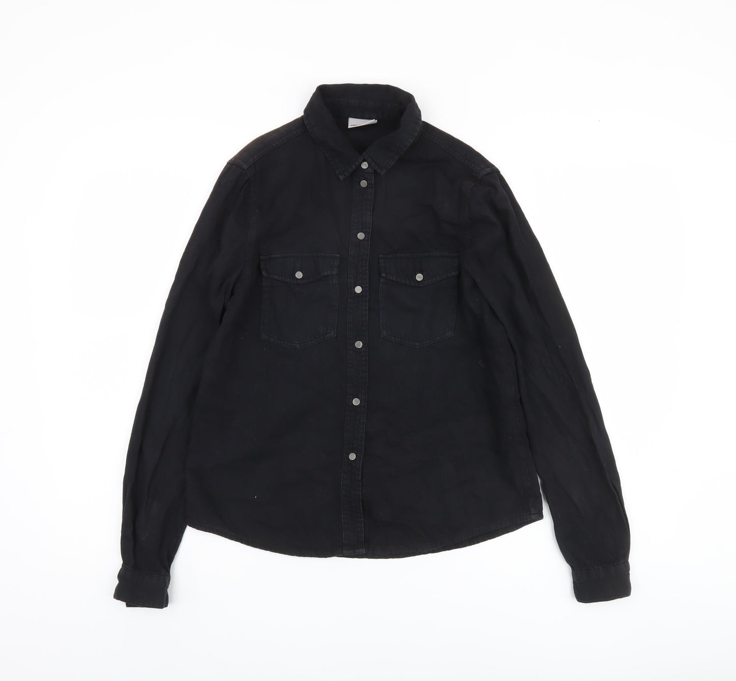 Noisy May Women's Black XS Long Sleeve Button-Up Shirt