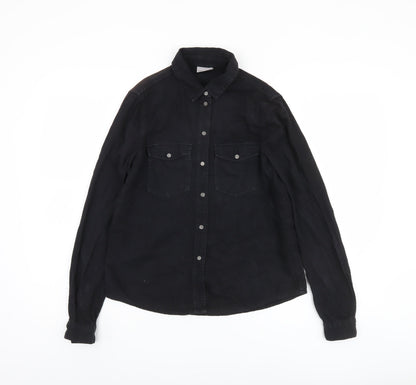 Noisy May Women's Black XS Long Sleeve Button-Up Shirt