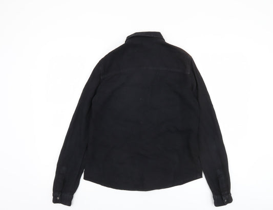 Noisy May Women's Black XS Long Sleeve Button-Up Shirt