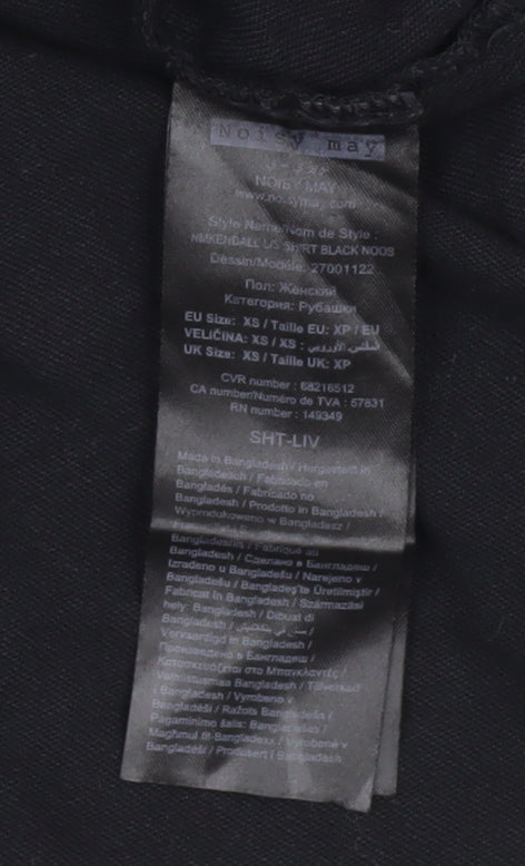 Noisy May Women's Black XS Long Sleeve Button-Up Shirt