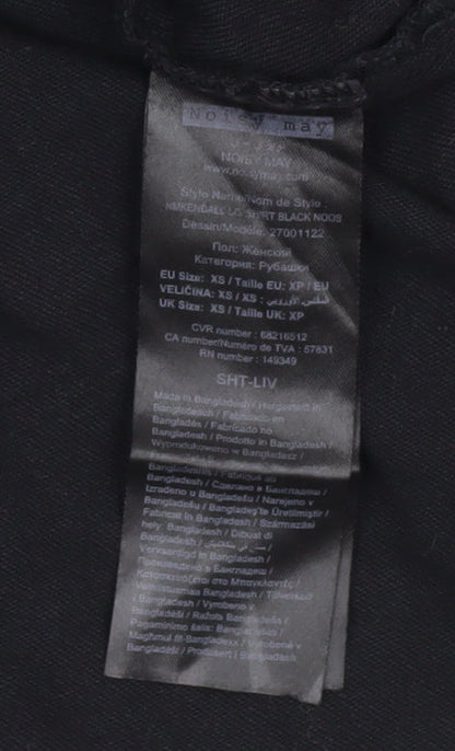 Noisy May Women's Black XS Long Sleeve Button-Up Shirt