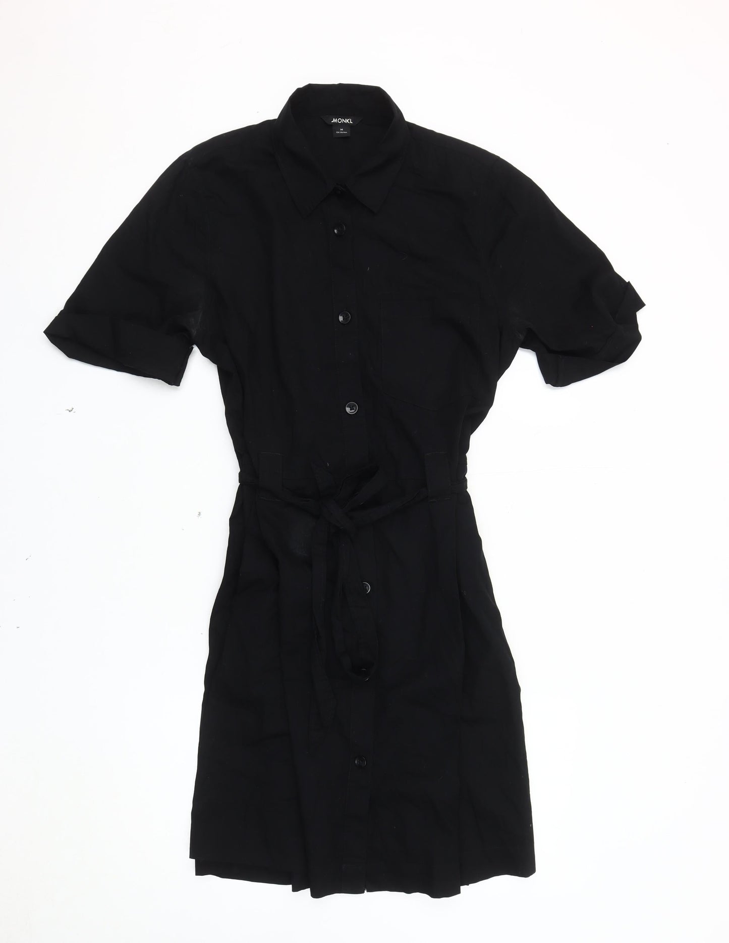 Monki Women's Black Shirt Dress M Cotton Casual