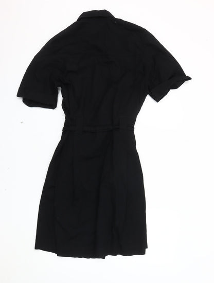 Monki Women's Black Shirt Dress M Cotton Casual