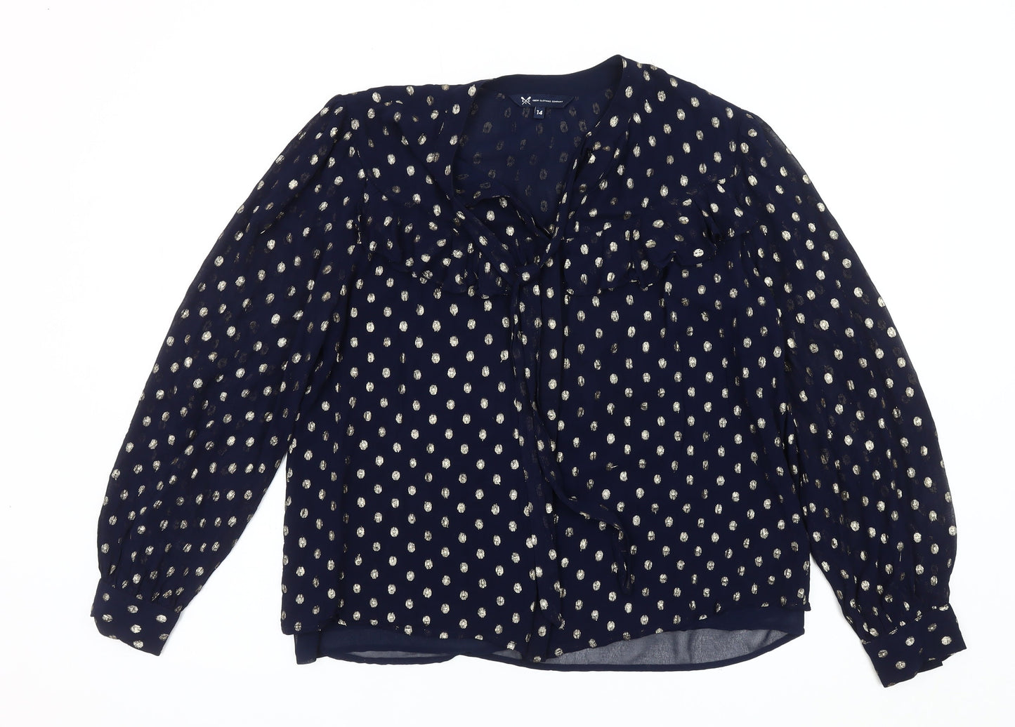 Womens UK Size 14 Crew Clothing Company Blue Tunic Blouse