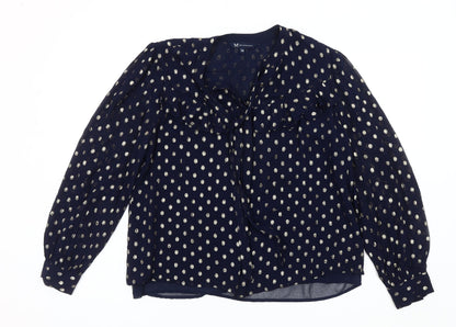 Womens UK Size 14 Crew Clothing Company Blue Tunic Blouse
