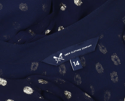 Womens UK Size 14 Crew Clothing Company Blue Tunic Blouse