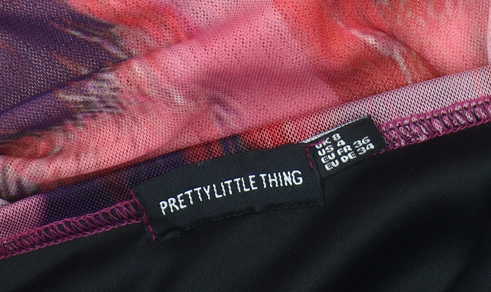 PrettyLittleThing Women's Pink Halter Dress Size 8