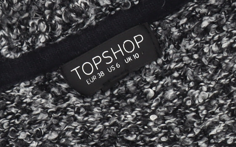 Womens UK Size 10 Topshop Black Cardigan Jumper