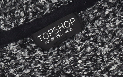 Womens UK Size 10 Topshop Black Cardigan Jumper