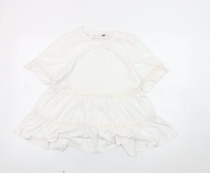 Womens UK Size 6 ASOS DESIGN White Tunic Blouse