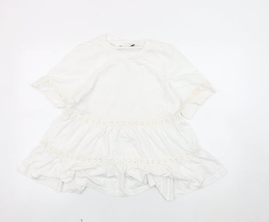 Womens UK Size 6 ASOS DESIGN White Tunic Blouse
