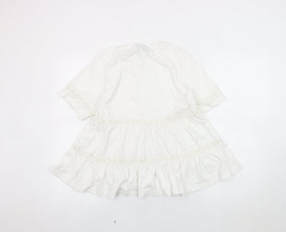 Womens UK Size 6 ASOS DESIGN White Tunic Blouse