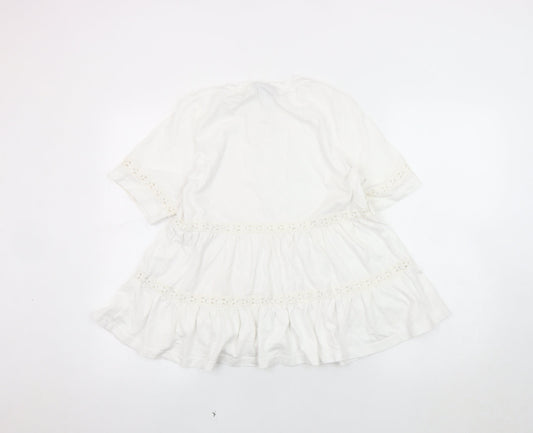 Womens UK Size 6 ASOS DESIGN White Tunic Blouse