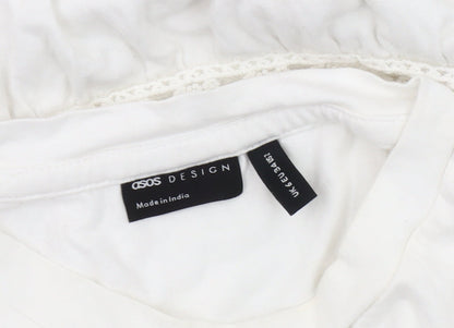 Womens UK Size 6 ASOS DESIGN White Tunic Blouse