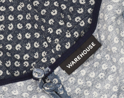 Warehouse Women's Blue Animal Print Playsuit, Size 6