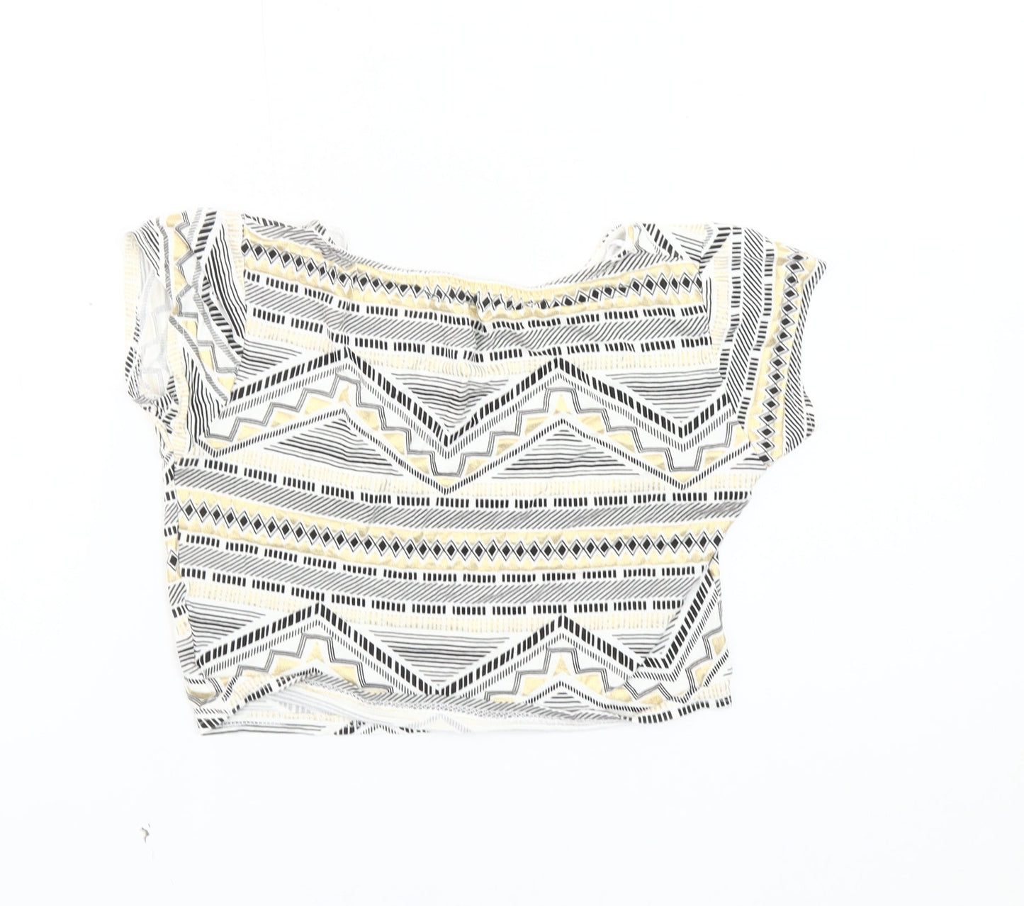 Quiz Women's Multicoloured Cropped Geometric Top