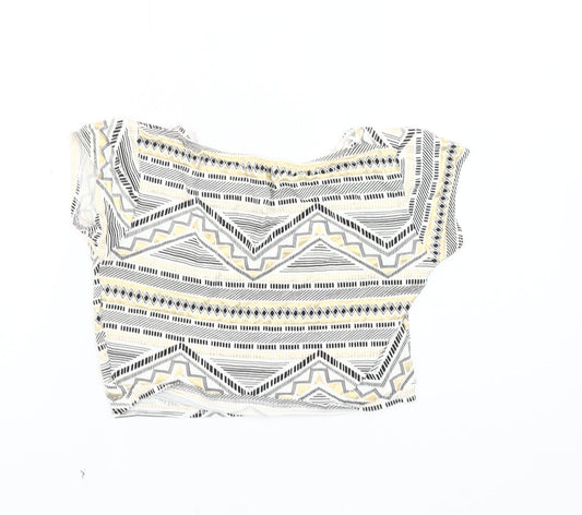 Quiz Women's Multicoloured Cropped Geometric Top