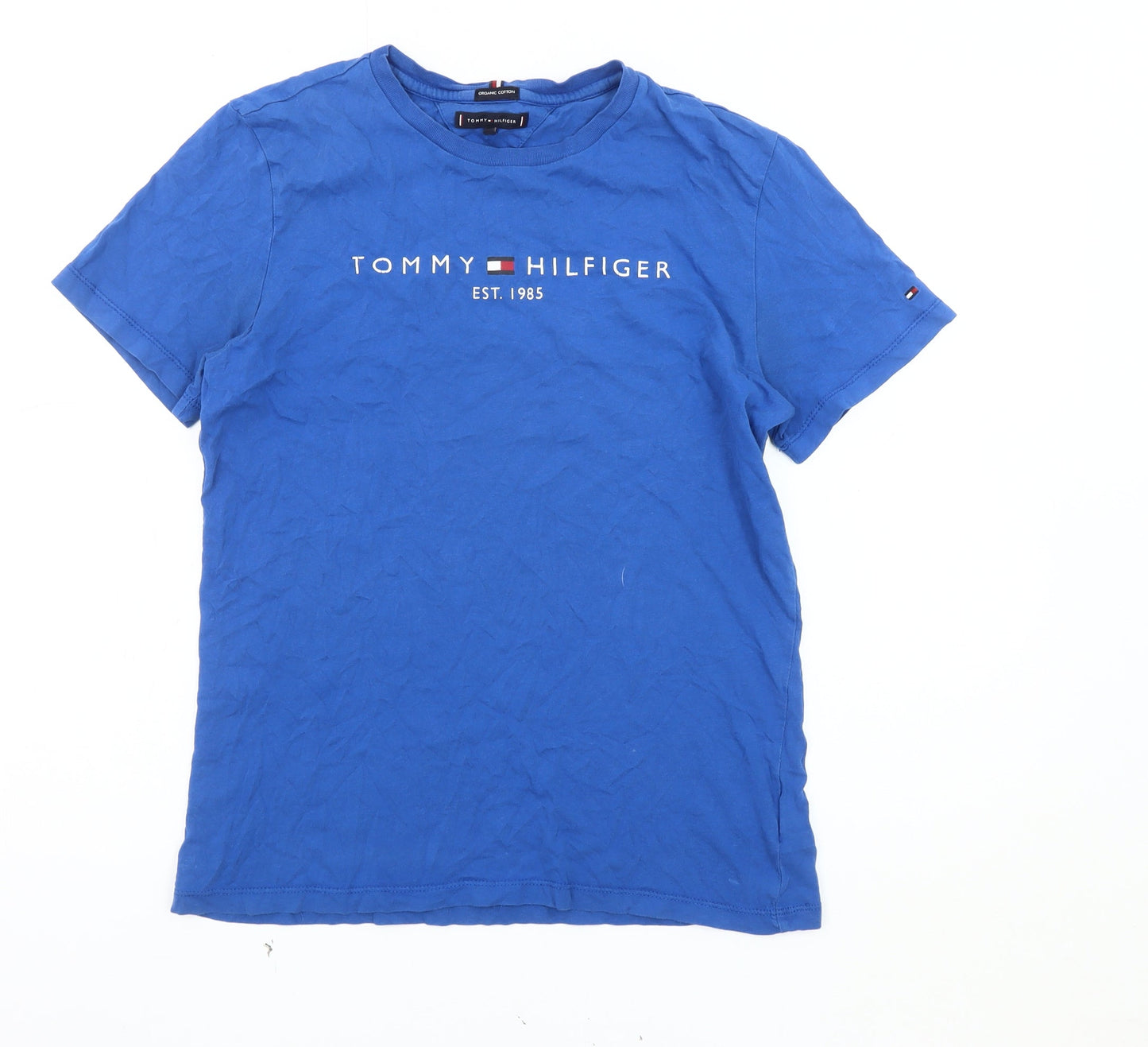 Tommy Hilfiger Boys Blue Cotton T-Shirt, Size 14 Years, Casual