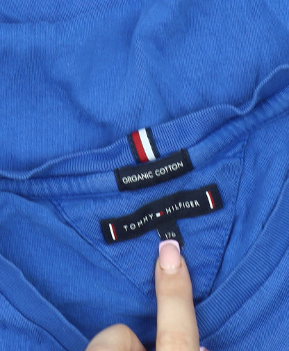 Tommy Hilfiger Boys Blue Cotton T-Shirt, Size 14 Years, Casual