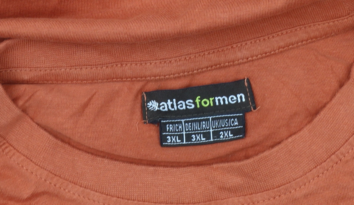 Mens UK Size 3XL atlas for men Orange  T-Shirt