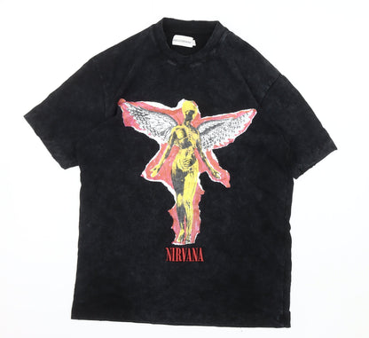 Topman Men's XS Nirvana Black Graphic T-Shirt