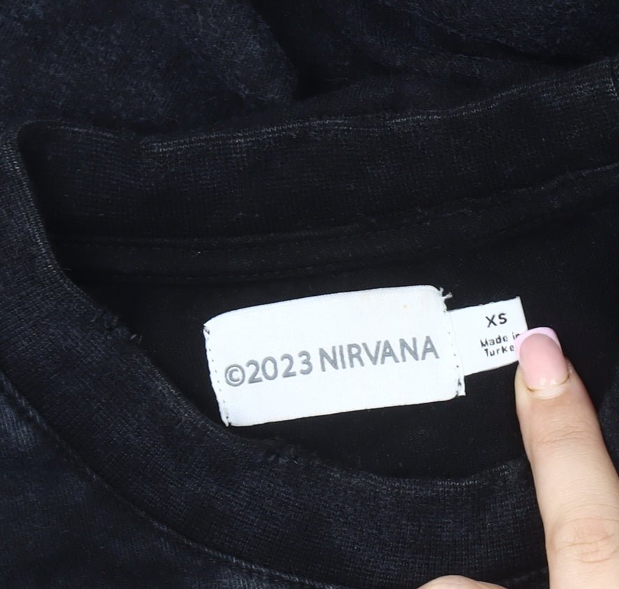 Topman Men's XS Nirvana Black Graphic T-Shirt