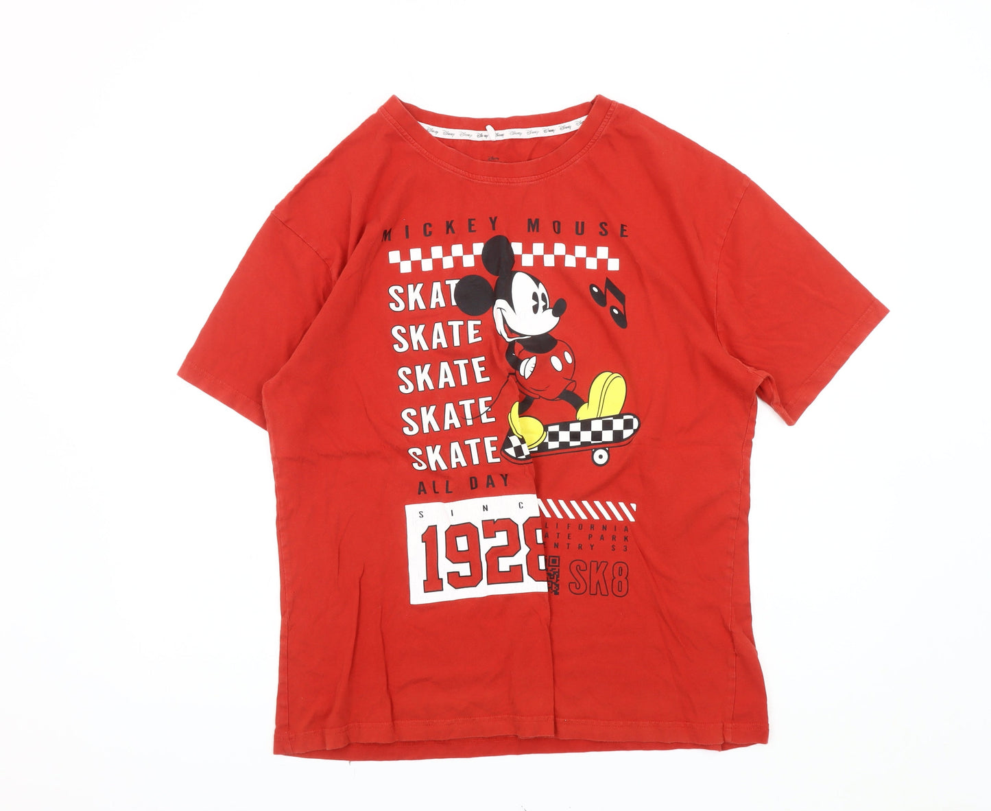 Unisex Adults UK Size M Disney Red Basic T-Shirt