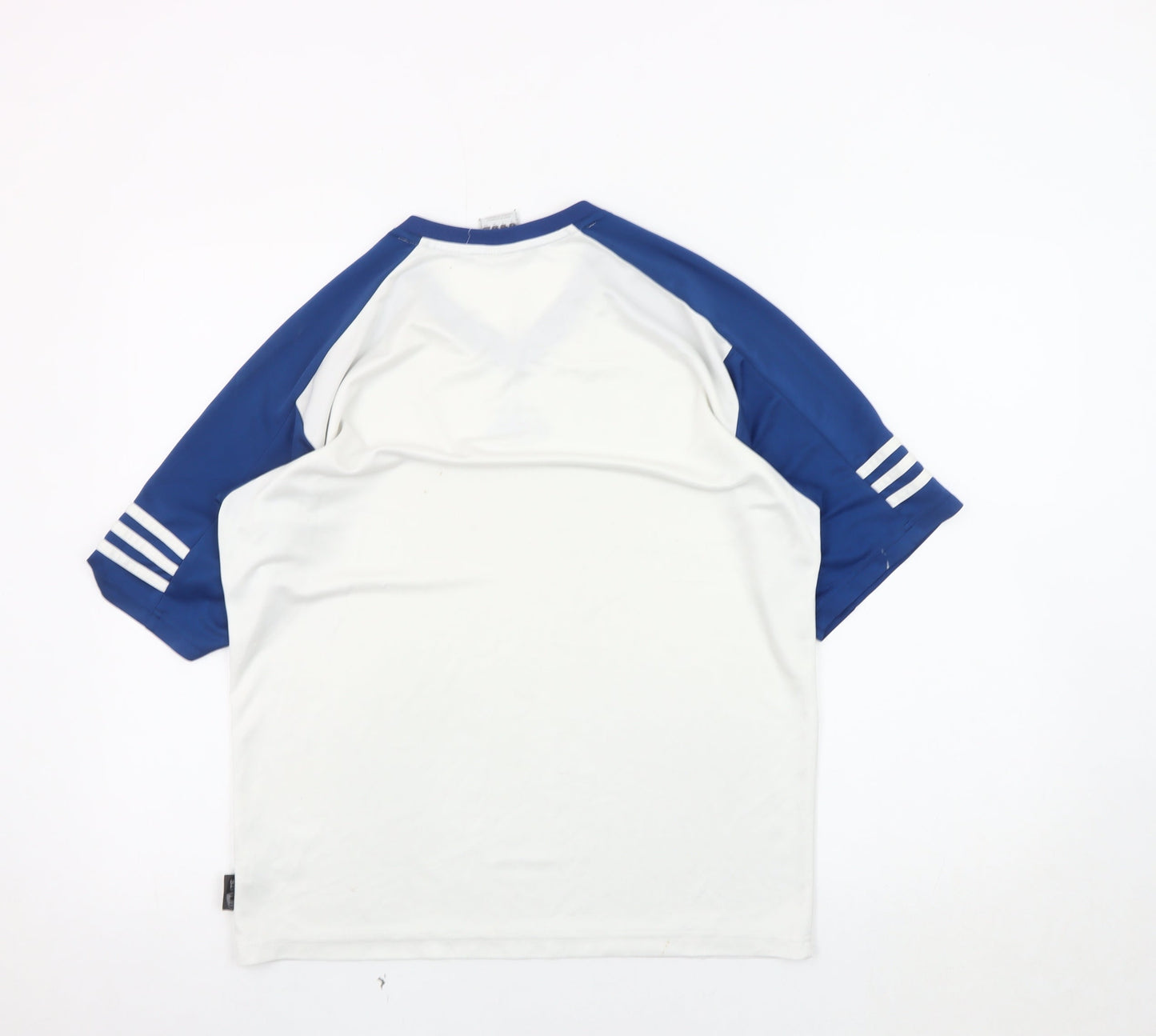 Adidas Men's White Blue Jersey T-Shirt, Size S