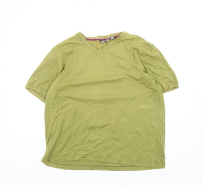 Ted Baker Men's Green V-Neck T-Shirt Size 5
