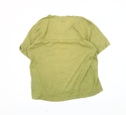 Ted Baker Men's Green V-Neck T-Shirt Size 5