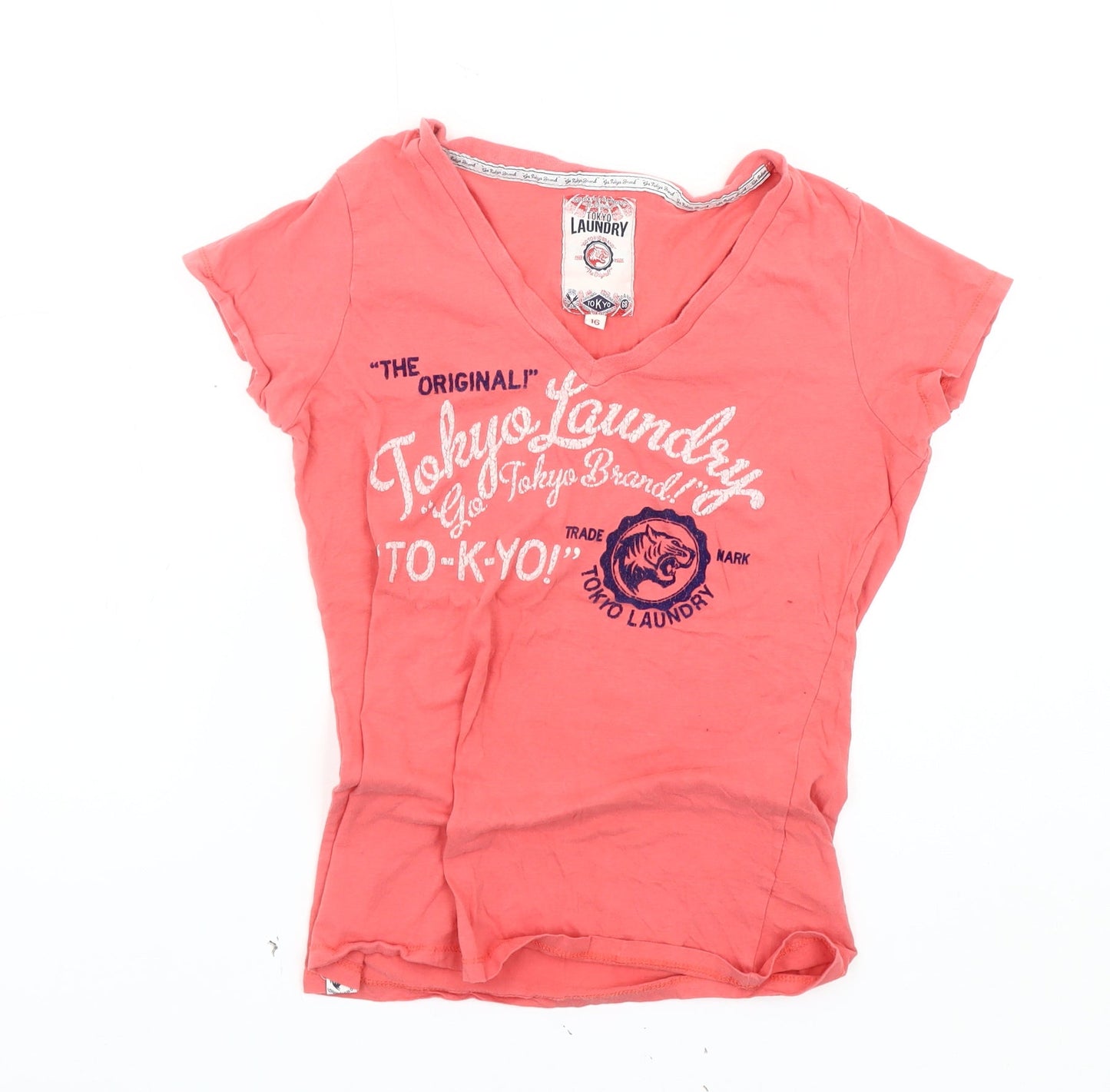 Womens UK Size 16 Tokyo Laundry Red  T-Shirt