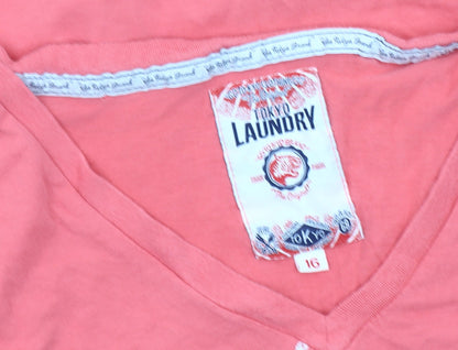 Womens UK Size 16 Tokyo Laundry Red  T-Shirt