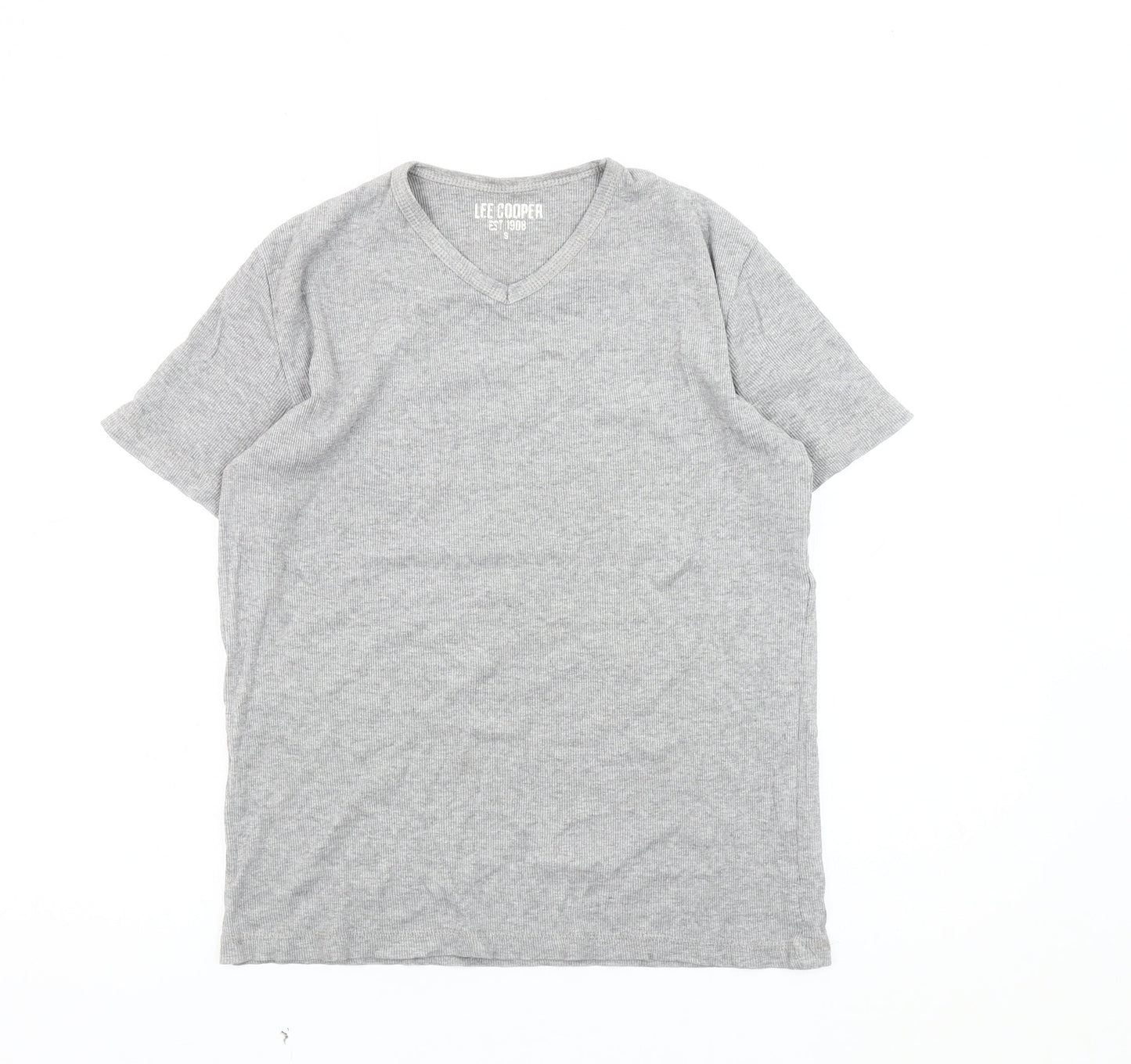 Lee Cooper Men's Grey V-Neck T-Shirt Size S