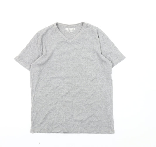 Lee Cooper Men's Grey V-Neck T-Shirt Size S