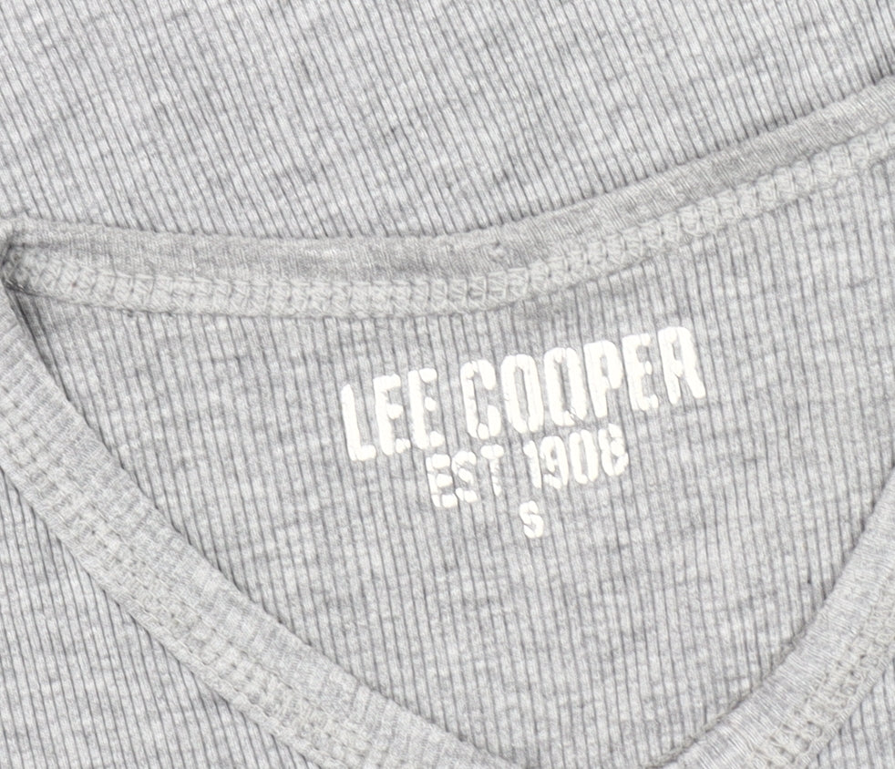 Lee Cooper Men's Grey V-Neck T-Shirt Size S