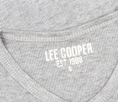 Lee Cooper Men's Grey V-Neck T-Shirt Size S