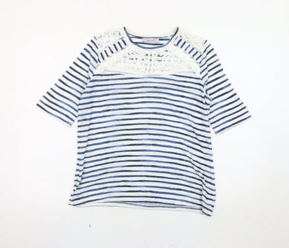Womens UK Size 12 Marks and Spencer Blue Jersey T-Shirt
