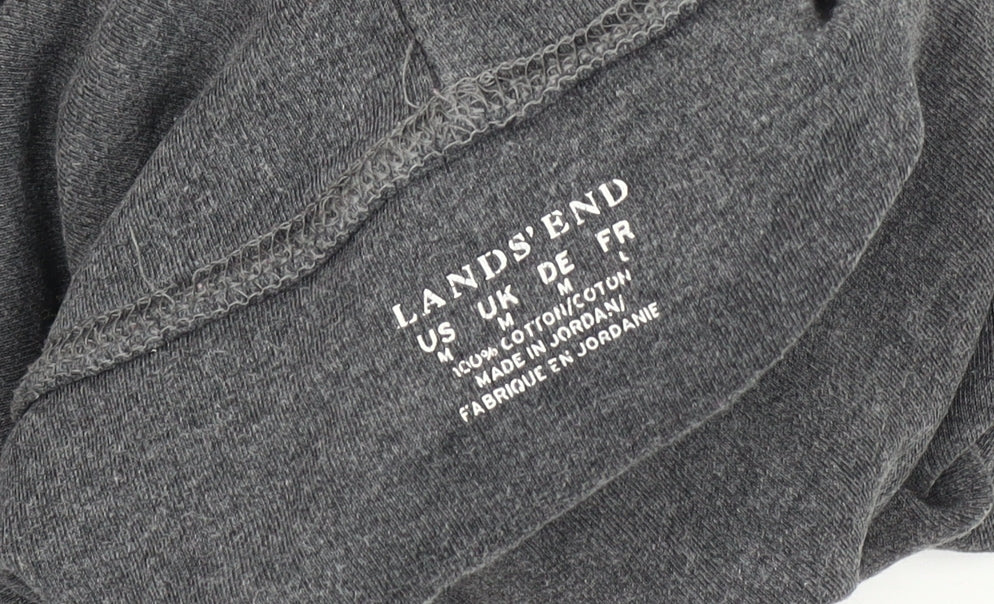 Lands' End Women’s Grey High Neck Long Sleeve T-Shirt