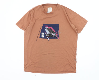 Ocean Laundry Men's XS Brown Graphic T-Shirt, Cotton Blend
