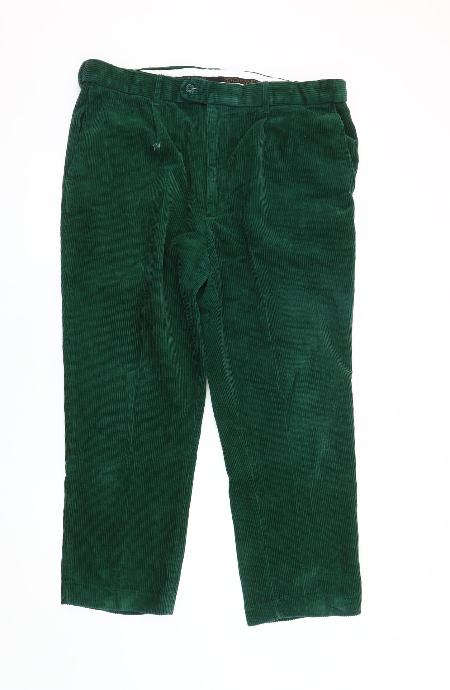 Peter Christian Green Corduroy Men's Trousers Size 50