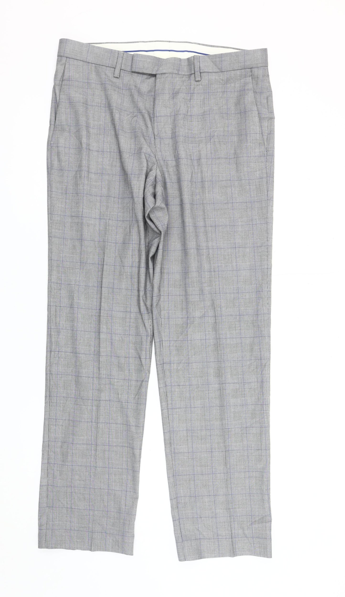 Marks and Spencer Men's Grey Regular Fit Trousers