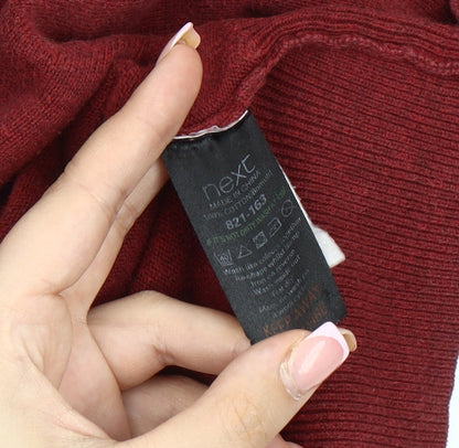 Next Men's Red Cotton V-Neck Jumper 2XL